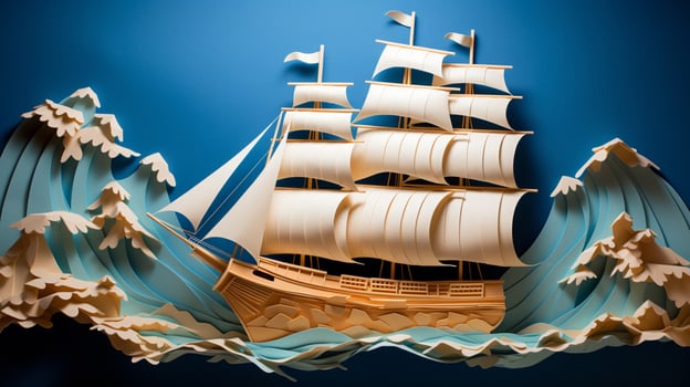origami paper craft ship sails on imagination nautical photo
