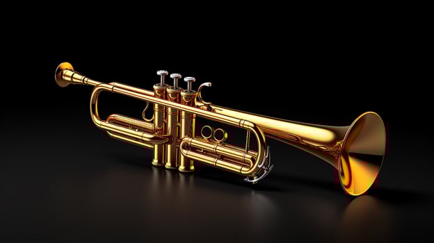 shiny brass trumpet golden style instrument photo