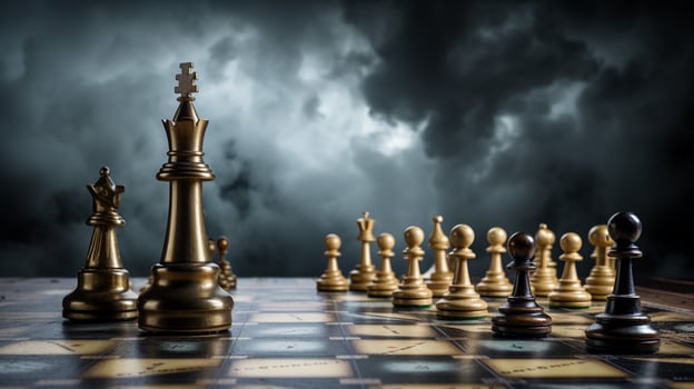 strategic chess battle conquers adversity with success photo