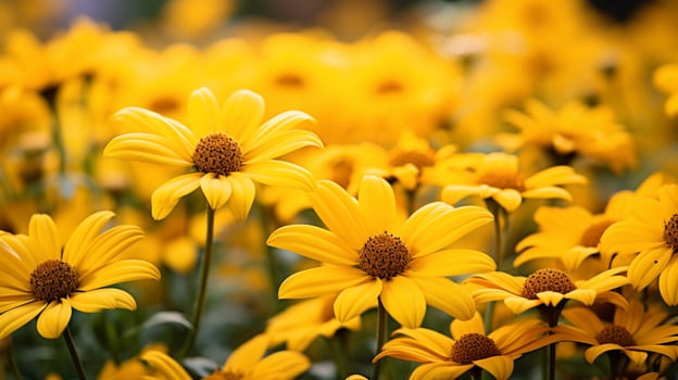 vibrant wildflower meadow in summer close up of yellow photo