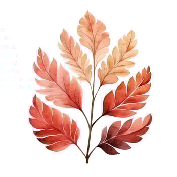Mini set of autumn leaves, watercolor illustration, leaf fall, clipart, element photo