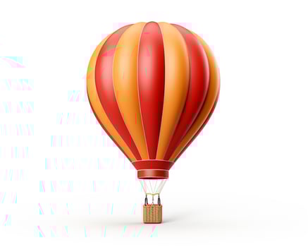 Roziere Balloon Hybrid Gas and Hot Air on white background. Generative AI photo