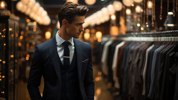 Business Suit Shopping in a Department Store photo