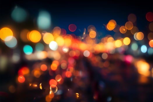 Enigmatic scene with captivating blurred bokeh lights, a mesmerizing spectacle AI Generated photo