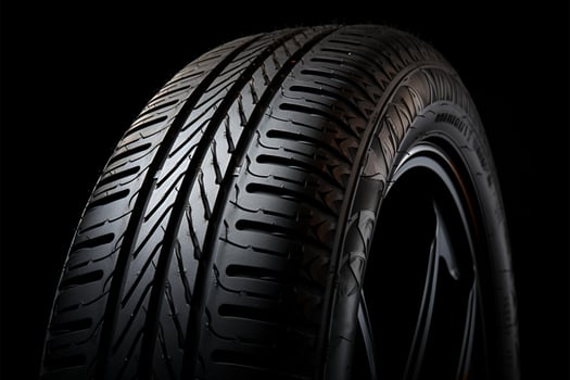 Texture and pattern of a car tire, up close and personal AI Generated photo