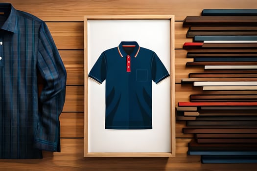 a blue polo shirt and a pair of blue jeans. AI-Generated photo
