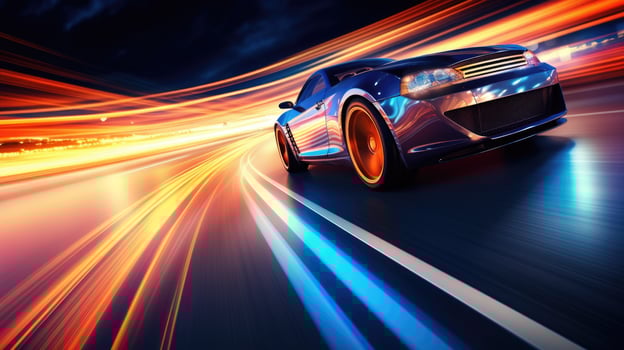 Close - up of wheel of sports car racing. Generative AI photo