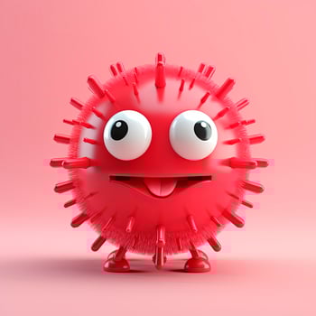 AI Generated A cartoonstyle virus stamp photo
