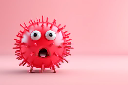 AI Generated A cartoonstyle virus stamp photo