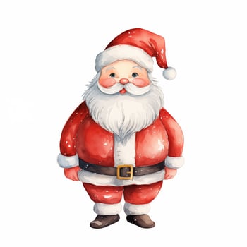 Cheerful Santa Claus, Christmas character in red suit, man with beard photo