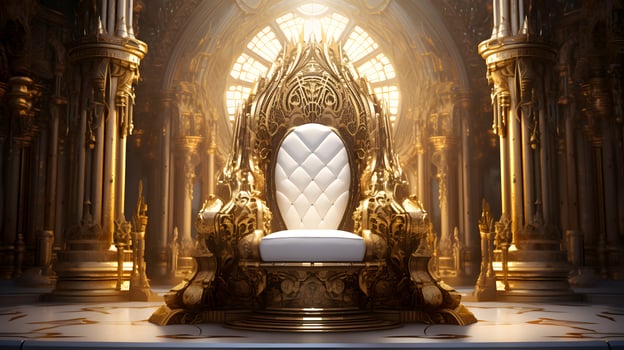 Luxury royal throne in a royal palace AI Generated photo