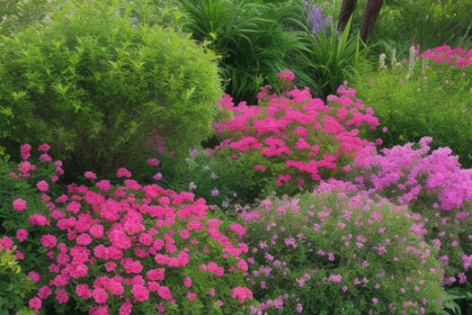 colorful flowers plants at city park. background. AI Generative Pro Photo