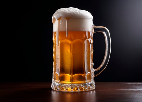 Photo of the mug with beer AI Generative