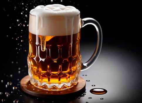 Photo of the mug with beer AI Generative