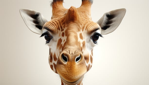 AI generated Cute giraffe looking at camera, nature beauty in one animal generated by AI photo