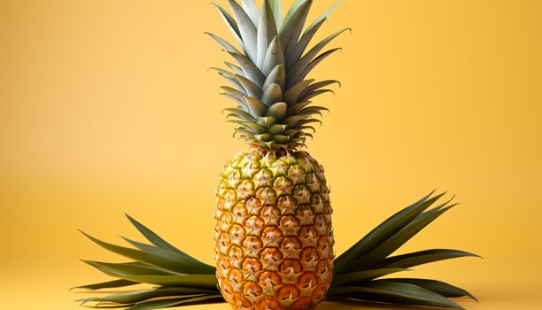 AI generated Fresh, ripe pineapple a vibrant taste of summer sweetness generated by AI photo