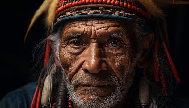 AI generated A smiling senior man in traditional Indian clothing outdoors generated by AI photo