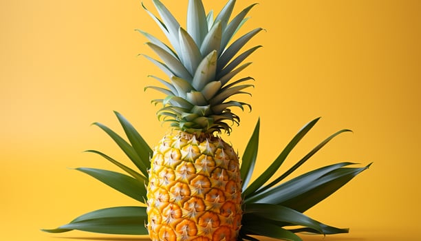 AI generated Freshness and sweetness of tropical fruit in vibrant yellow generated by AI photo