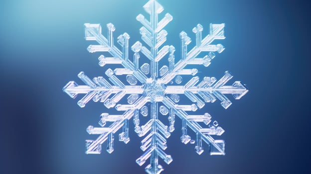 Extreme close up of snowflake, generated ai photo