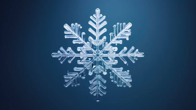 Extreme close up of snowflake, generated ai photo