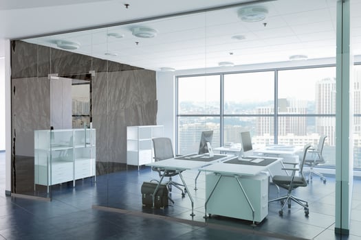 modern office interior with rock feature photo