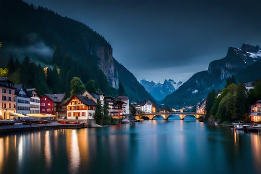 the town of hallstatt, austria. AI-Generated photo