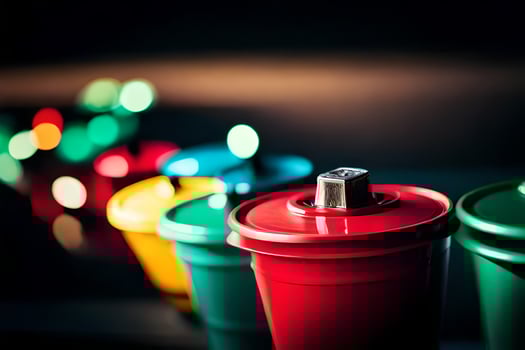 colorful christmas lights on a car. AI-Generated photo