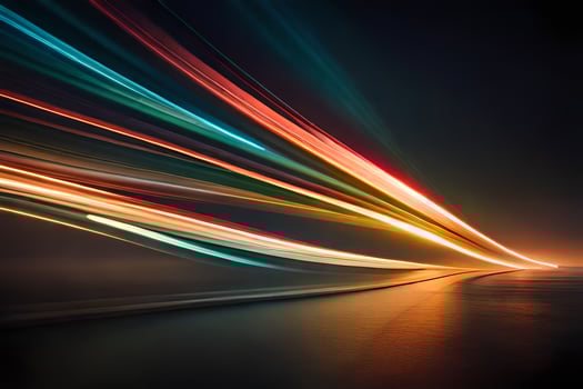 a long exposure photograph of a car driving on the road. AI-Generated photo
