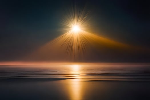 sun shining over the ocean. AI-Generated photo