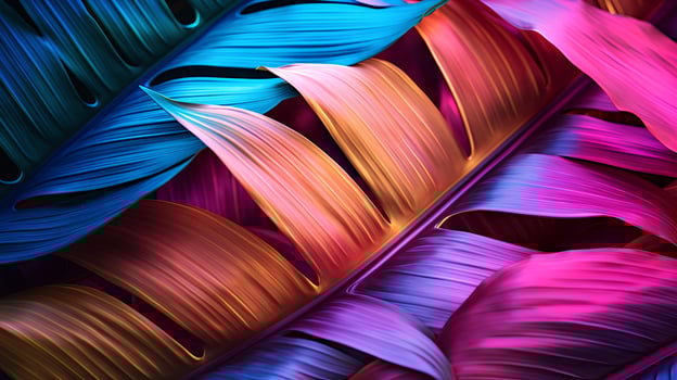 colorful and bright tropical leaves, AI Generative photo