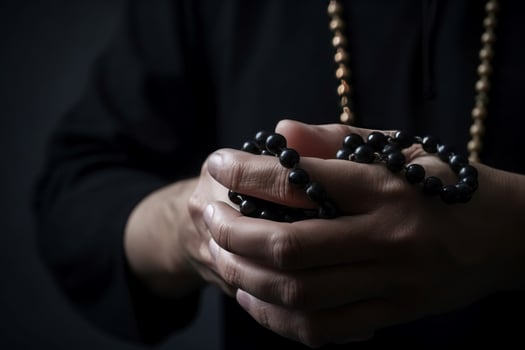 Muslim prayer hands ritual. Generate Ai photo