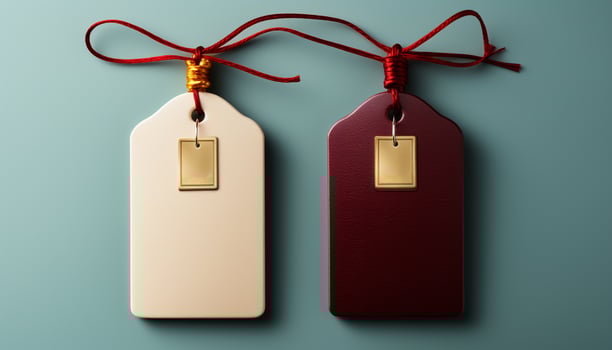 AI generated New winter collection label, string, rope, gift, paper, , packet, symbol generated by AI photo