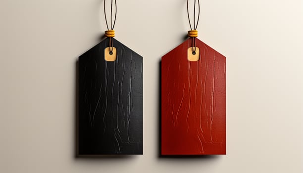 AI generated Sale sign hanging on wooden background, symbol of business generated by AI photo