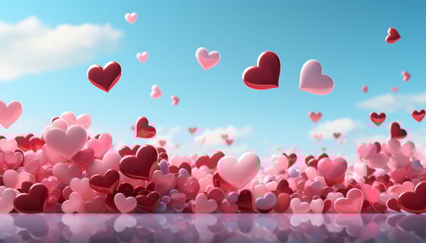 AI generated Love and romance fill the February celebration with emotion generated by AI photo