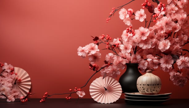 AI generated Abstract cherry blossom decoration brings nature beauty to springtime generated by AI photo