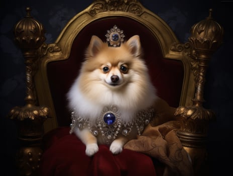 Regal dog with a regal stance in a royal setting AI Generative photo