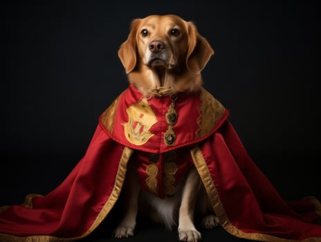 Regal dog with a regal stance in a royal setting AI Generative photo