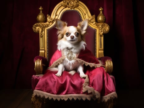 Regal dog with a regal stance in a royal setting AI Generative photo