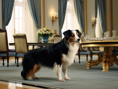Regal dog with a regal stance in a royal setting AI Generative photo