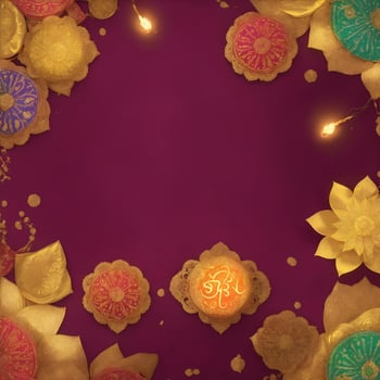 Happy Diwali template with blank space or image space on a festival-look background by Ai generated photo
