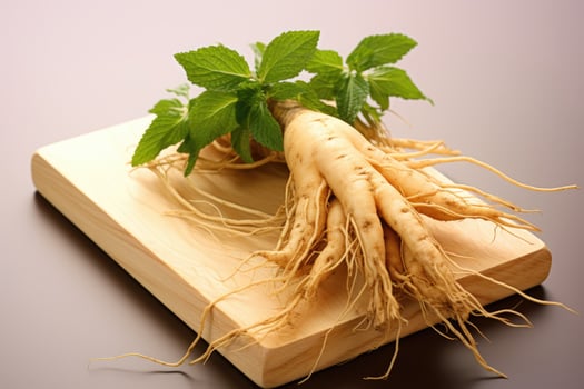 photos of ginseng in indoor photo studio AI Generated