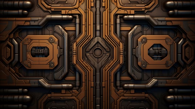 Wood marquetry wall parquet, abstract pattern background, Generative AI illustration photo