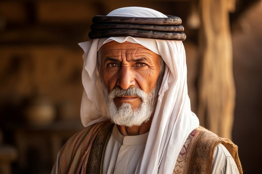 Old arab village old man. Generate Ai photo