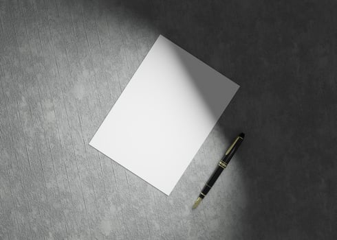 Flyer and Letterhead Mockup with Concrete Background photo