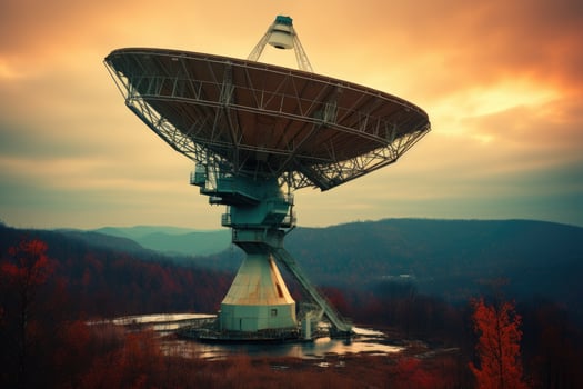 satellite dish facing the sky AI Generated photo