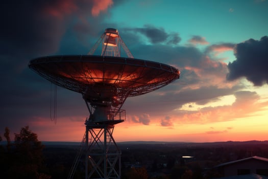 satellite dish facing the sky AI Generated photo