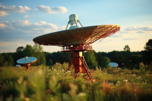 satellite dish facing the sky AI Generated photo