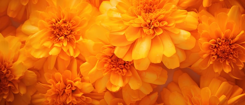 Close-up of Marigold petals. AI Generative photo
