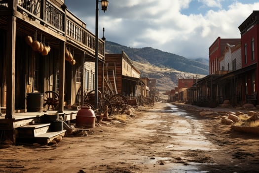 old west town where cowboys live AI Generated photo