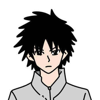 cute man cartoon on white background photo